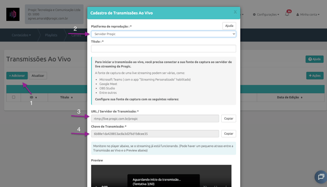 configuraçãolive
